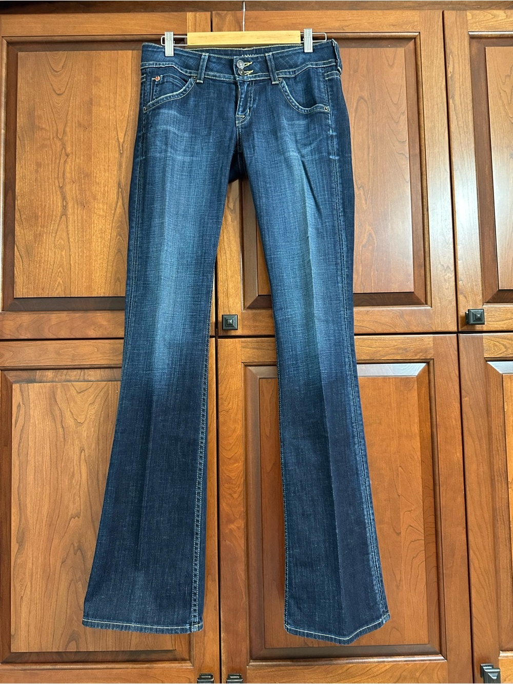 Hudson Jeans Women's Dark Blue Flare Jeans low rise 34” inseam